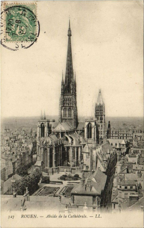 Carte postale ancienne Rouen - Abside de la cathedrale à Rouen