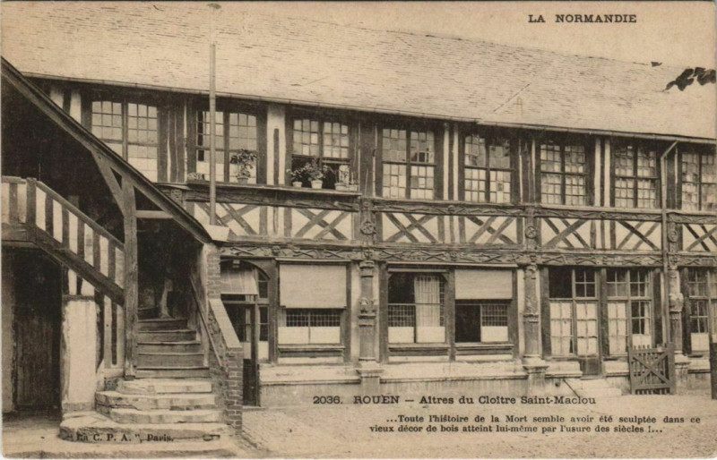 Carte postale ancienne Rouen - Aitres du cloitre à Rouen