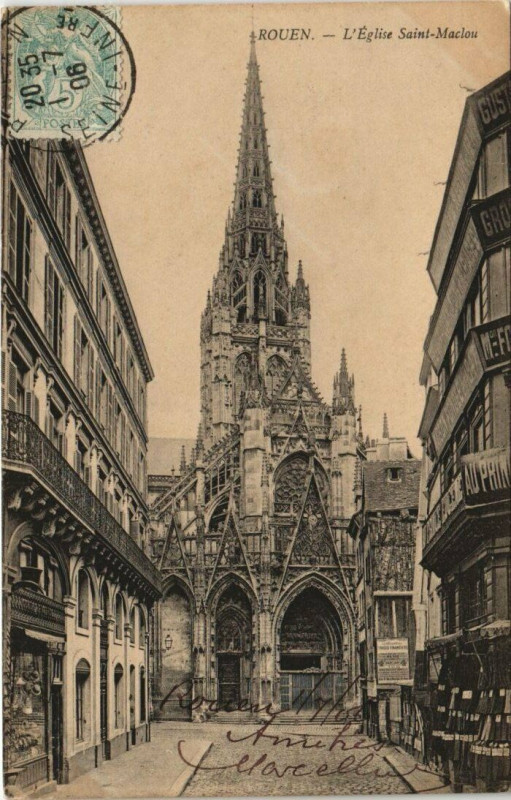 Carte postale ancienne Rouen - L'Eglise Saint-macious à Rouen