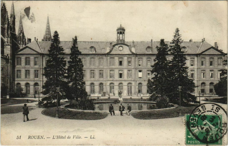 Carte postale ancienne Rouen - L'hotel de ville à Rouen