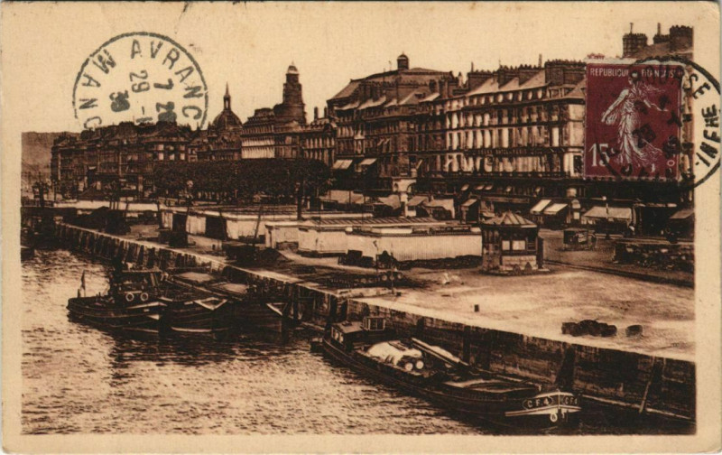 Carte postale ancienne Rouen - Le Quai de Paris à Rouen