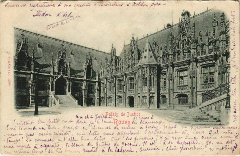 Carte postale ancienne Rouen - Palais de justice à Rouen