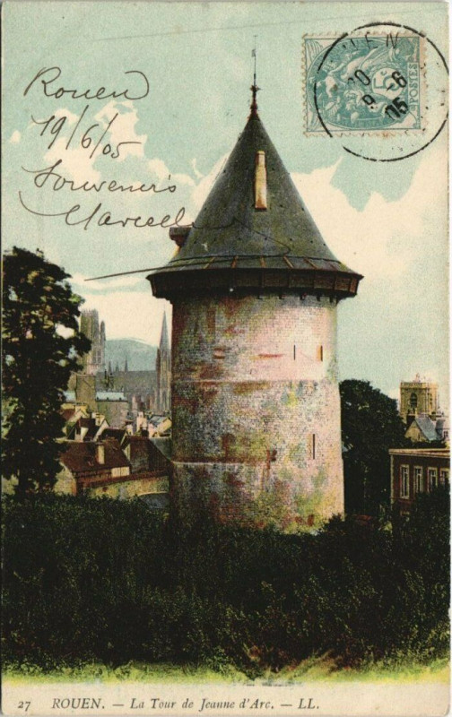Carte postale ancienne Rouen - La tour de jeanne d'arc à Rouen