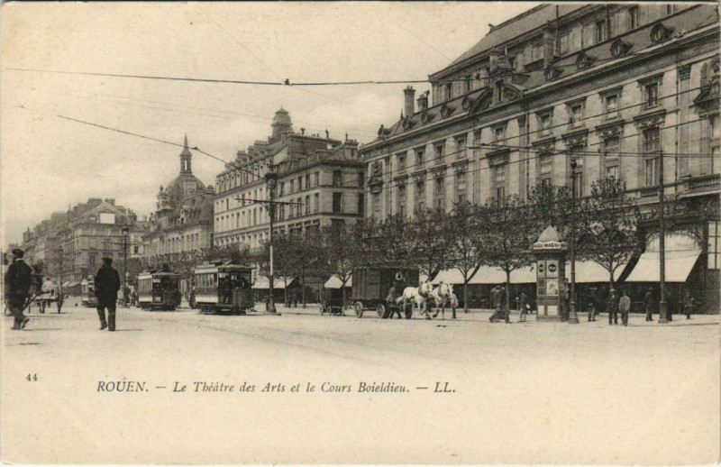 Carte postale ancienne Rouen - Le theatre des arts à Rouen