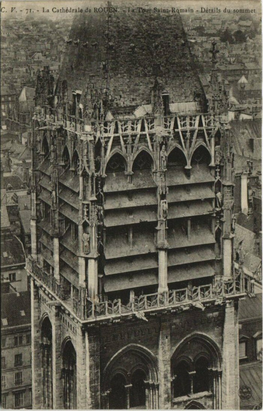Carte postale ancienne Rouen - Le Tour Saint-Romain à Rouen