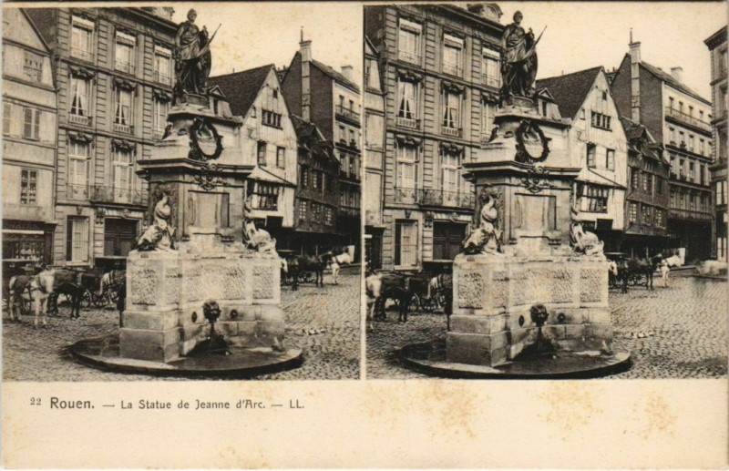 Carte postale ancienne Rouen - la statue de jeanne d'arc à Rouen