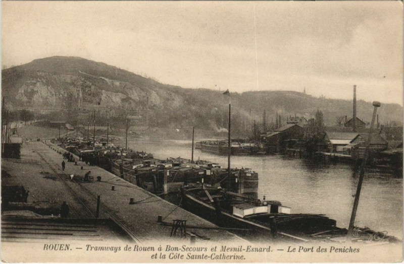 Carte postale ancienne Rouen - Tramways de Rouen à Rouen