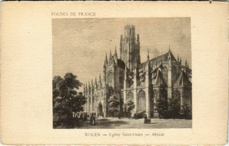 Carte postale ancienne Rouen - Eglise Saint-Ouen à Rouen