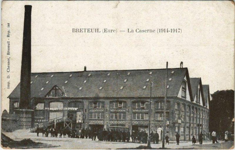 Carte postale ancienne Breteuil La Caserne à Breteuil