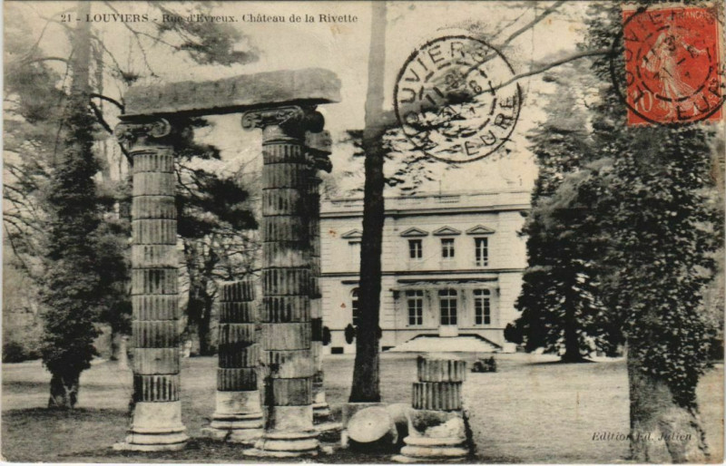 Carte postale ancienne Louviers Rue d'Evreux - Chateau de la Rivette à Louviers