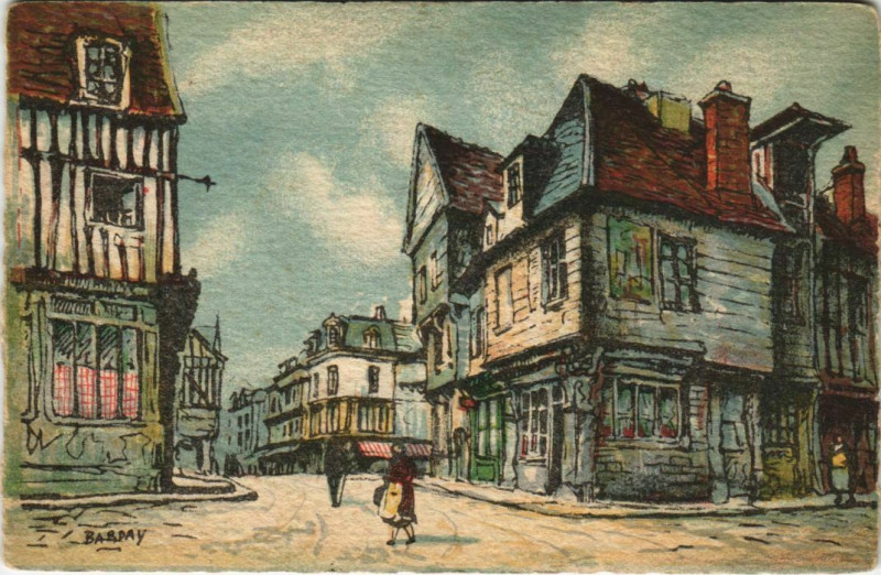 Carte postale ancienne Louviers Vieilles Maisons - Rue du Neubourg à Louviers
