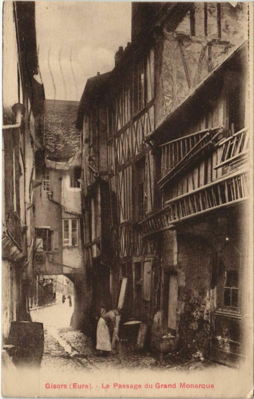 Carte postale ancienne Gisors Le Passage du Grand Monarque à Gisors