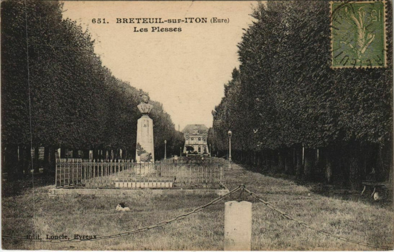 Carte postale ancienne Breteuil-sur-Iton Les Plesses à Breteuil