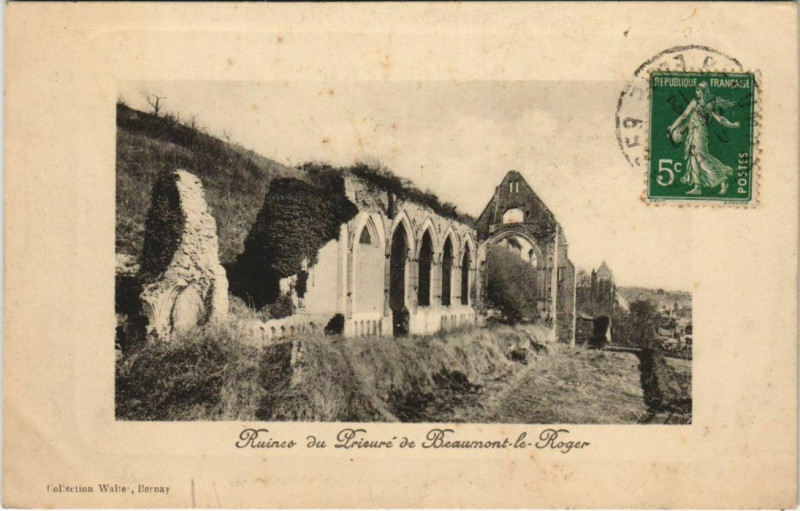 Carte postale ancienne Beaumont-le-Roger Ruines à Beaumont-le-Roger