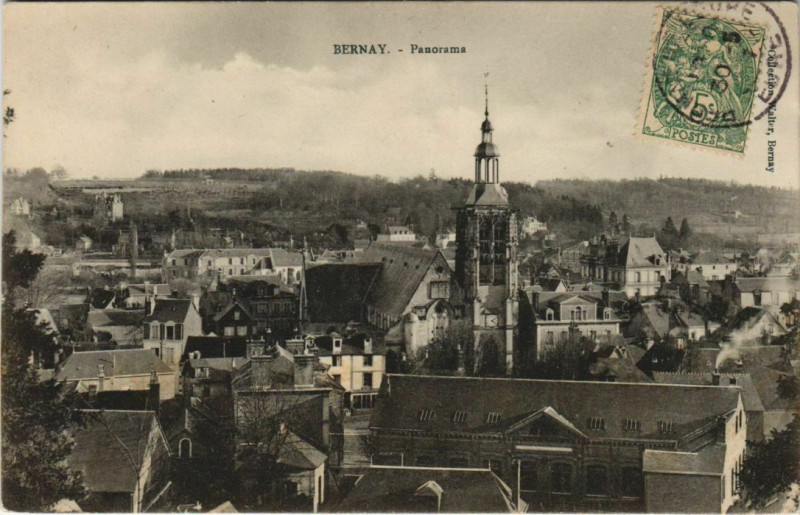 Carte postale ancienne Bernay Panorama à Bernay