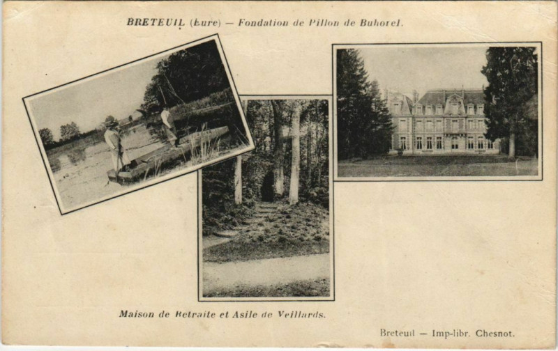 Carte postale ancienne Breteuil Maison de Retraite et Asile de Veillards - Scenes à Breteuil