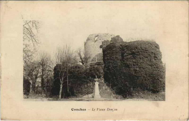 Carte postale ancienne Conches-en-Ouche Le Vieux Donjon à Conches-en-Ouche