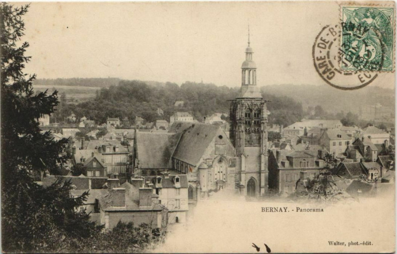 Carte postale ancienne Bernay Panorama à Bernay