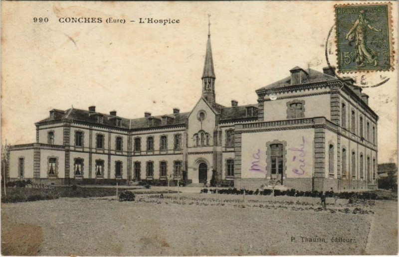 Carte postale ancienne Conches-en-Ouche L'Hospice à Conches-en-Ouche