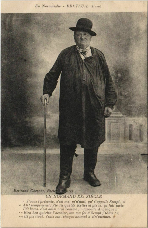 Carte postale ancienne Breteuil En Normand Xxe Siecle - Type à Breteuil