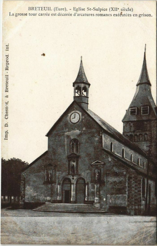 Carte postale ancienne Breteuil Eglise Saint-Sulpice à Breteuil