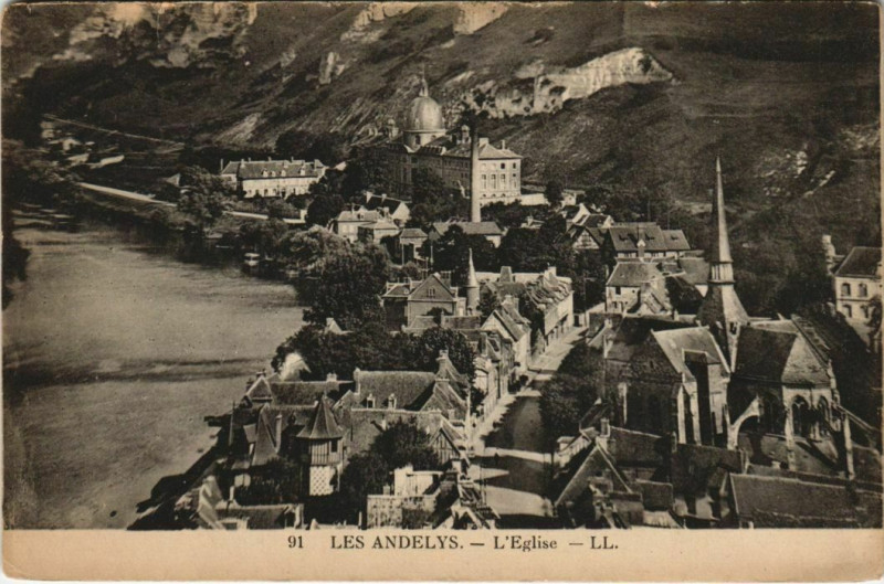 Carte postale ancienne Les Andelys L'Eglise aux Andelys