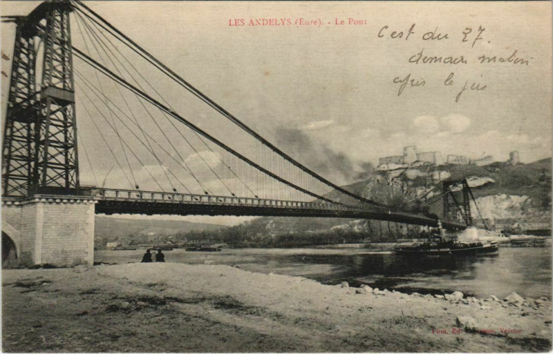 Carte postale ancienne Les Andelys Le Pont aux Andelys