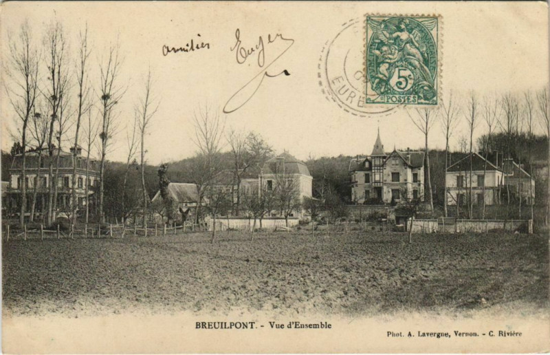 Carte postale ancienne Breuilpont Vue d'Ensemble à Breuilpont