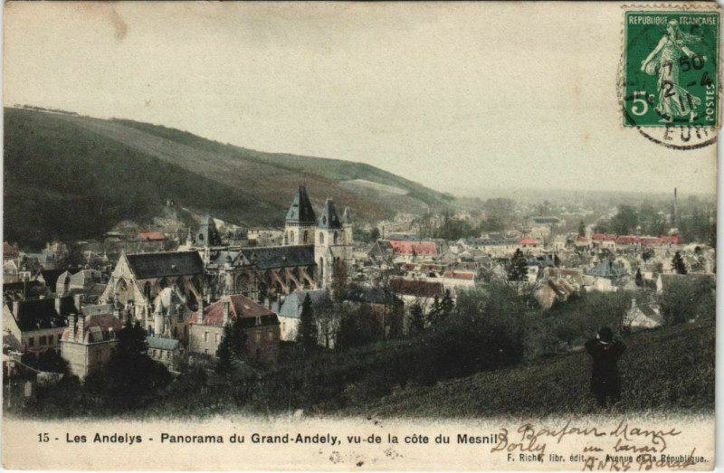Carte postale ancienne Les Andelys Panorama du Grand-Andely aux Andelys
