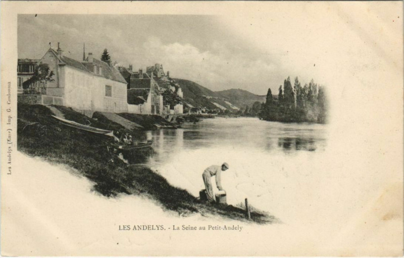 Carte postale ancienne Les Andelys La Seine au Petit-Andely aux Andelys