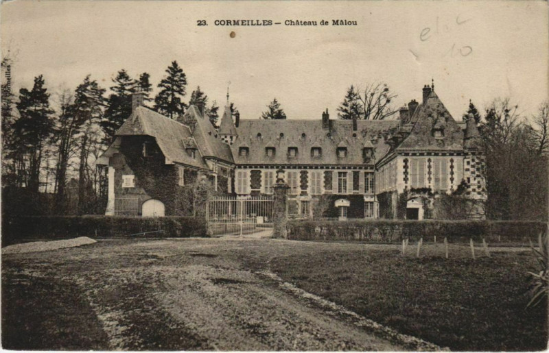 Carte postale ancienne Cormeilles Chateau de Malou à Cormeilles