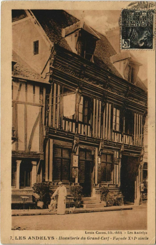 Carte postale ancienne Les Andelys Hostellerie du Grand-Cerf aux Andelys