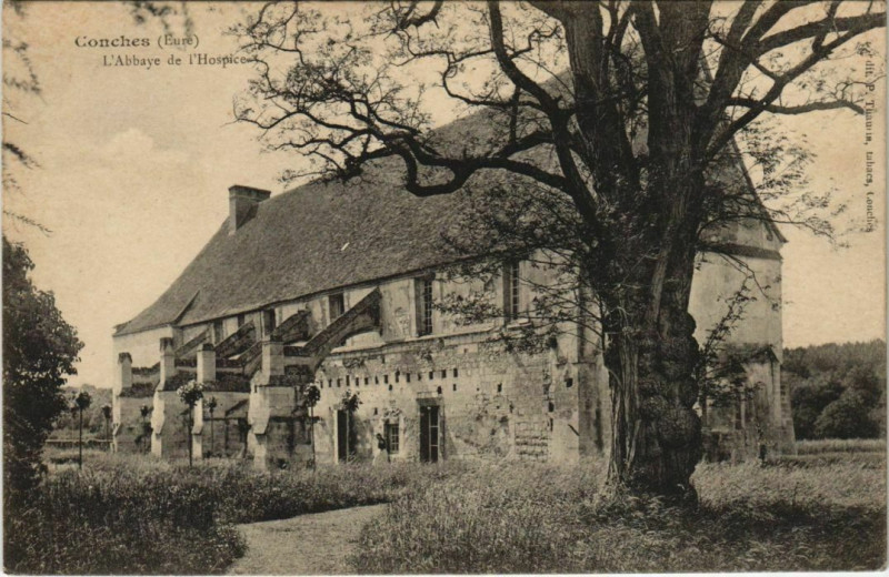 Carte postale ancienne Conches-en-Ouche L'Abbaye de l'Hospice à Conches-en-Ouche