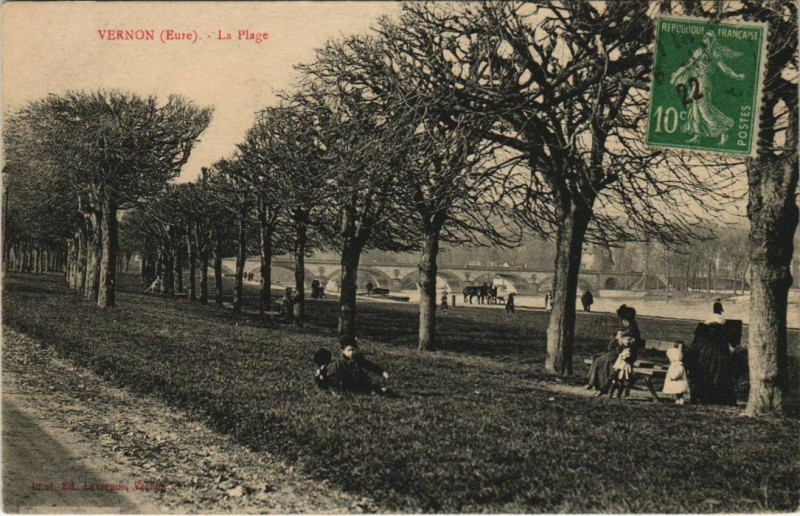 Carte postale ancienne Vernon La Plage à Vernon