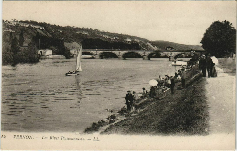 Carte postale ancienne Vernon Les Rives Poissonneuses à Vernon
