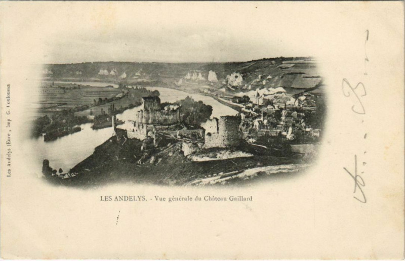 Carte postale ancienne Les Andelys Vue Generale du Chateau Gaillard aux Andelys