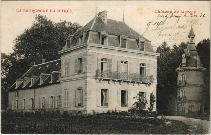 Carte postale ancienne Mercey Chateau de Mercey à Mercey