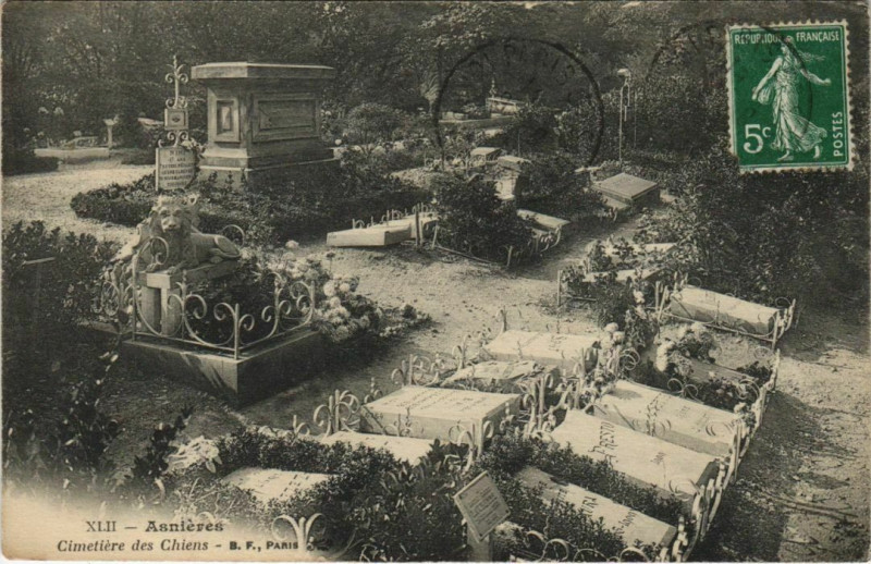 Carte postale ancienne Asnieres Cimetiere des Chiens