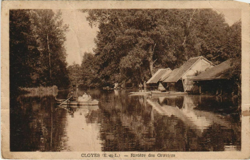 Carte postale ancienne Cloyes Riviere des Graviers