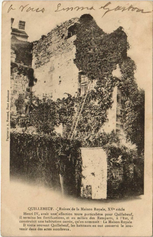 Carte postale ancienne Quillebeuf-sur-Seine Ruines de la Maison Royale à Quillebeuf-sur-Seine