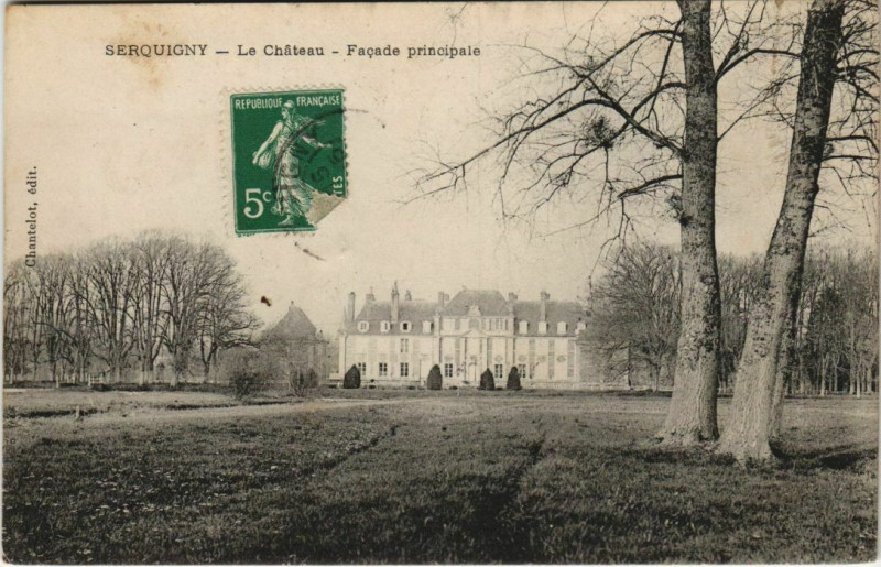 Carte postale ancienne Serquigny Le Chateau - Facade Principale à Serquigny