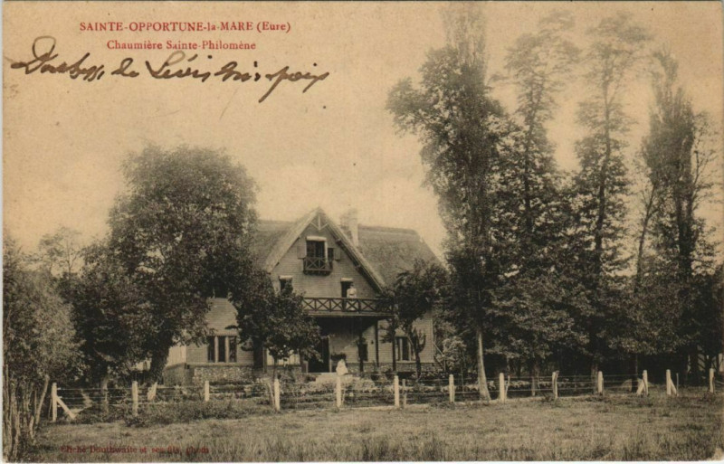 Carte postale ancienne Sainte-Opportune-la-Mare Chaumiere Sainte-Philomene à Sainte-Opportune-la-Mare