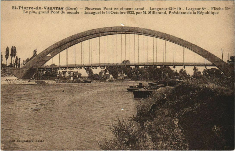 Carte postale ancienne Saint-Pierre-du-Vauvray Nouveau Pont à Saint-Pierre-du-Vauvray