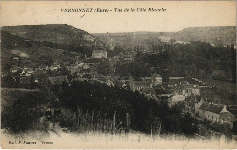 Carte postale ancienne Vernon Vernonnet - Vue de la Cote Blanche à Vernon