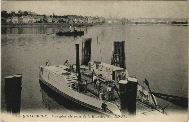 Carte postale ancienne Quillebeuf-sur-Seine Vue Generale prise de la Rive Droite à Quillebeuf-sur-Seine