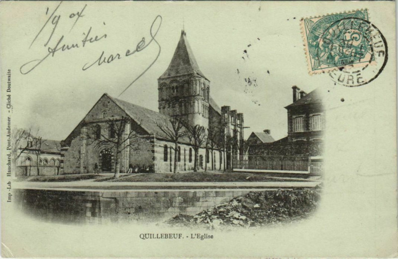 Carte postale ancienne Quillebeuf-sur-Seine L'Eglise à Quillebeuf-sur-Seine
