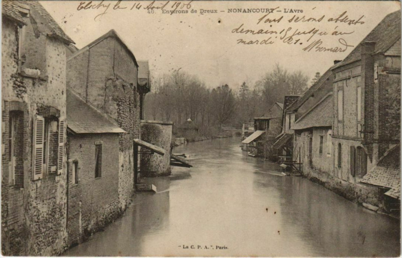Carte postale ancienne Nonancourt L'Avre à Nonancourt
