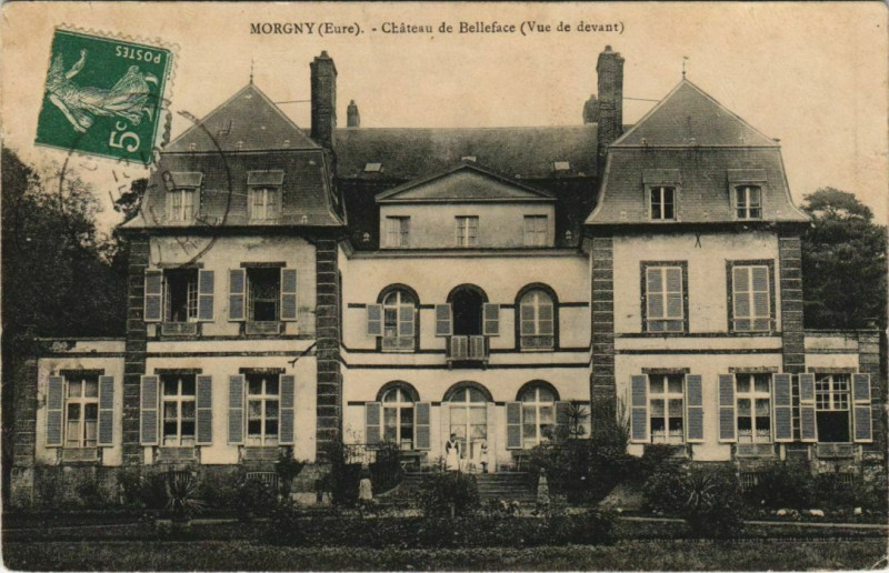 Carte postale ancienne Morgny Chateau de Belleface - Vue de Devant à Morgny