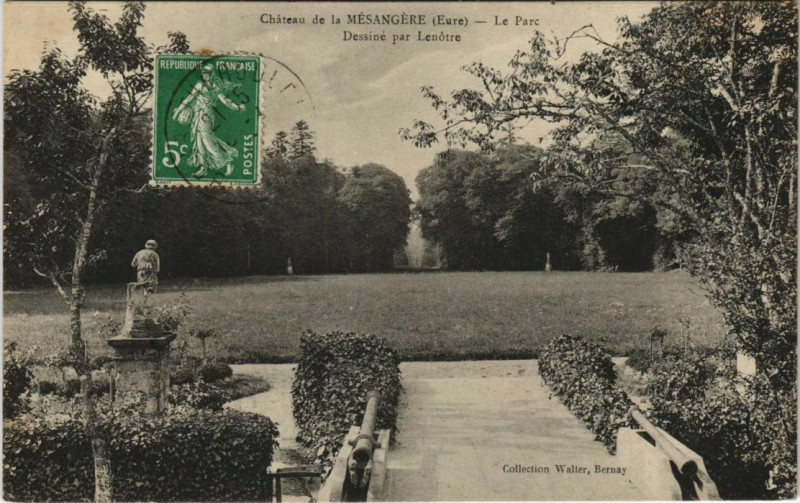 Carte postale ancienne Bosguerard-de-Marcouville Chateau de la Mesangere - Le Parc