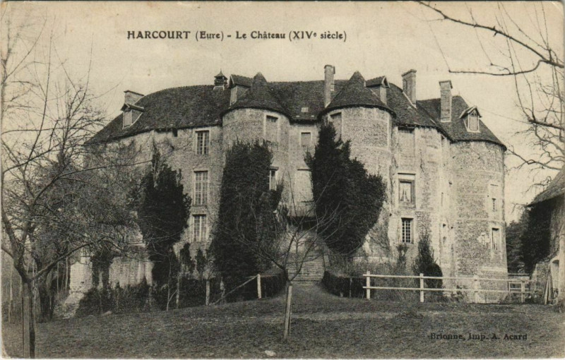 Carte postale ancienne Harcourt Le Chateau à Harcourt
